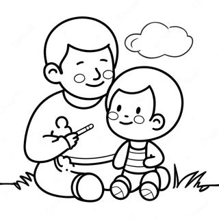 Cute Father And Child Coloring Page 38504-30449