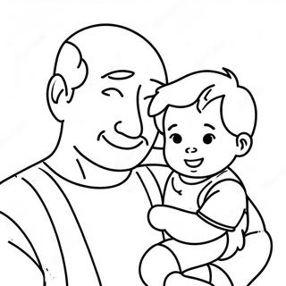 Cute Father And Child Coloring Page 38504-30450