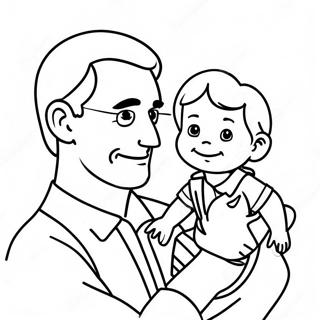 Cute Father And Child Coloring Page 38504-30451