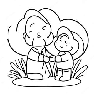 Cute Father And Child Coloring Page 38504-30452