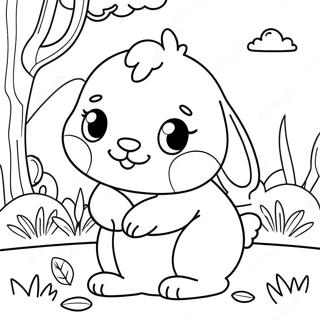 Fluffy Baby Bunny In Garden Coloring Page 38534-30481