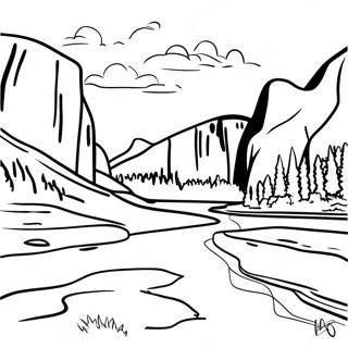 Majestic Yosemite Valley Coloring Page 38574-30489