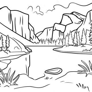 Majestic Yosemite Valley Coloring Page 38574-30490