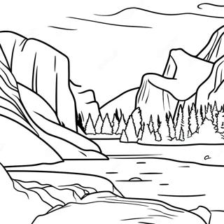 Majestic Yosemite Valley Coloring Page 38574-30491