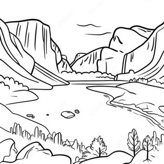 Majestic Yosemite Valley Coloring Page 38574-30492