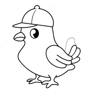 Cute Pigeon With A Hat Coloring Page 38634-30542