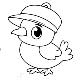 Cute Pigeon With A Hat Coloring Page 38634-30544