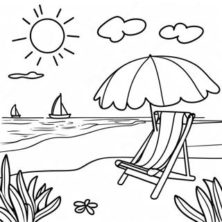 Spring Break Beach Scene Coloring Page 38693-30593