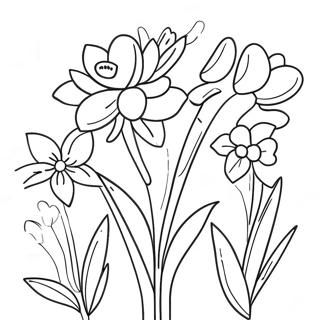 Colorful Spring Flowers Coloring Page 38694-30601