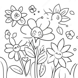 Colorful Spring Flowers Coloring Page 38694-30604