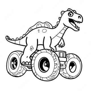 Dinosaur Monster Truck Coloring Pages