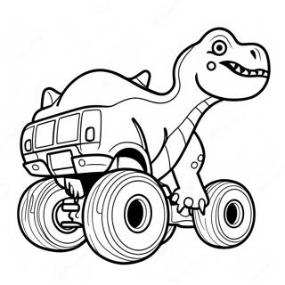 Dinosaur Monstertruck Racing Fargeleggingsark 38703-30618