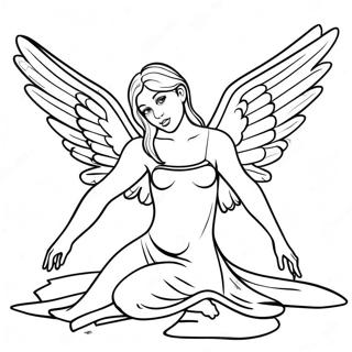 Fallen Angel Fairy For Adults Coloring Pages