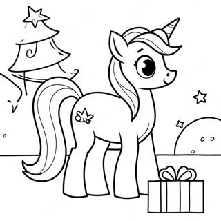 Festive My Little Pony Holiday Scene Coloring Page 38854-30721