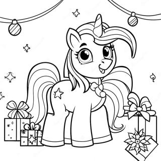 Festive My Little Pony Holiday Scene Coloring Page 38854-30722