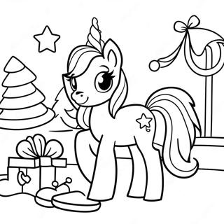 Festive My Little Pony Holiday Scene Coloring Page 38854-30723