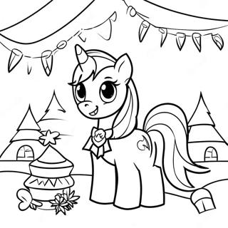 Festive My Little Pony Holiday Scene Coloring Page 38854-30724