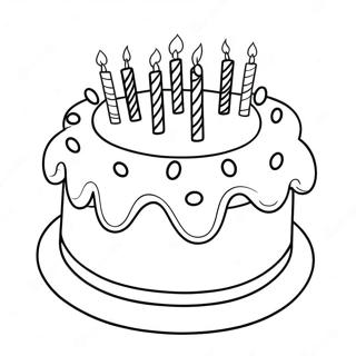 Happy Birthday Sister Cake Coloring Page 38893-30750