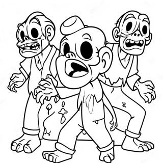 Zombified Disney Characters Coloring Page 38974-30828