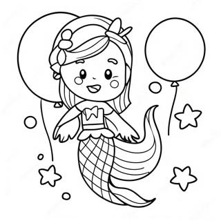 Happy Birthday Mermaid Coloring Pages