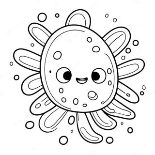 Cute Cartoon Bacteria Coloring Page 39034-30870