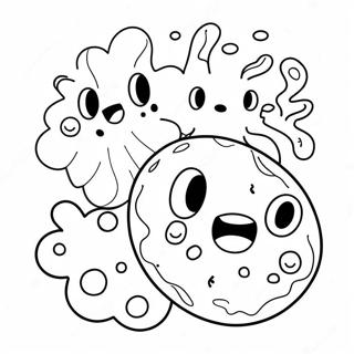 Cute Cartoon Bacteria Coloring Page 39034-30871