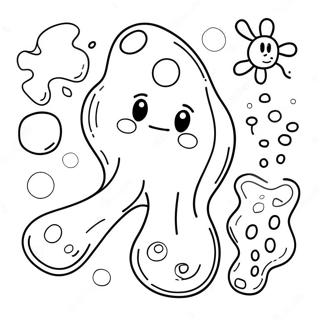 Cute Cartoon Bacteria Coloring Page 39034-30872