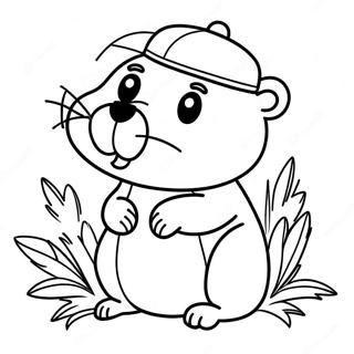 Cute Canadian Beaver Coloring Page 39094-30916