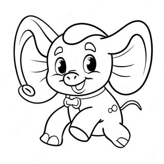 Cute Dumbo Flying Coloring Page 3911-3117