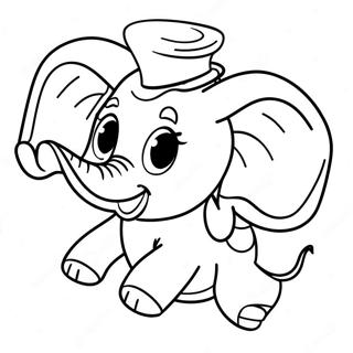 Cute Dumbo Flying Coloring Page 3911-3118