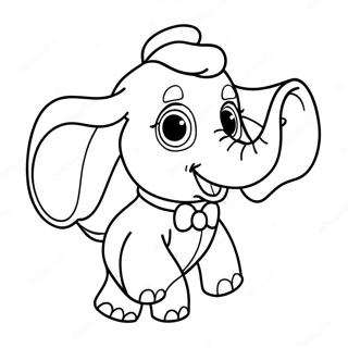 Cute Dumbo Flying Coloring Page 3911-3120