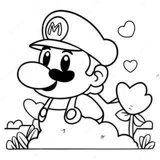 Mario Valentinstag Ausmalbild 39193-30994