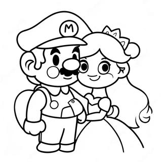 Süßer Mario Und Prinzessin Peach Ausmalbild 39194-30991