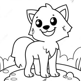 Página Para Colorir De Lobo Kawaii Fofo 39223-31022