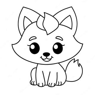 Página Para Colorir De Lobo Kawaii Fofo 39223-31023