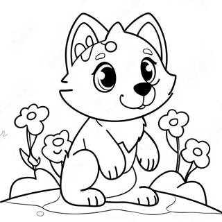 Kawaii Cute Wolf Coloring Pages