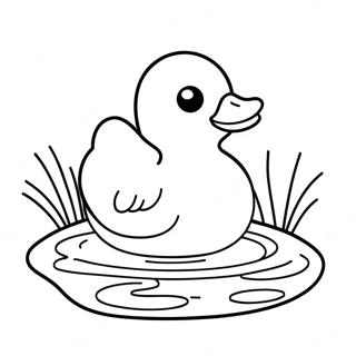 Rubber Duck Floating In A Pond Coloring Page 39313-31078