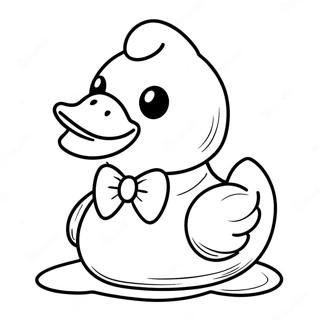 Cute Rubber Duck With A Bowtie Coloring Page 39314-31070