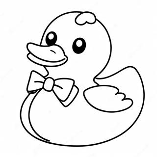 Cute Rubber Duck With A Bowtie Coloring Page 39314-31071