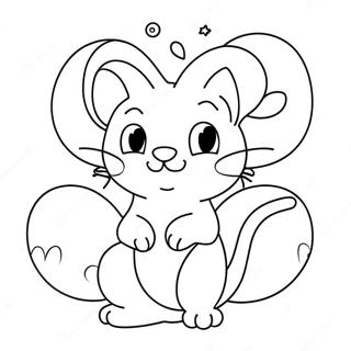 Cute Mew With Balloons Coloring Page 3931-3173