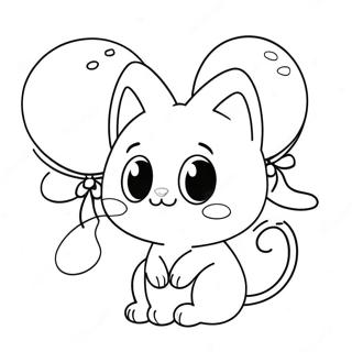 Cute Mew With Balloons Coloring Page 3931-3174