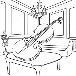 Elegant Violin I Et Musikrum Farvelægningsside 39334-31097