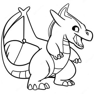 Charizard Ateş Üflerken Boyama Sayfası 39414-31167