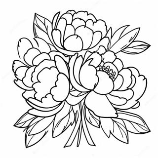 Beautiful Peony Bouquet Coloring Page 39474-31216