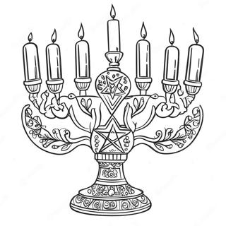 Menorah De Hanukkah Pagini De Colorat