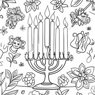 Hanukkah Menorah Kleurplaat 39573-31292