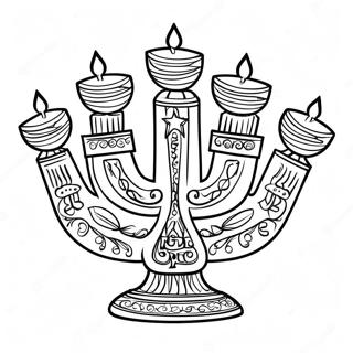 Decoratieve Hanukkah Menorah Kleurplaat 39574-31297