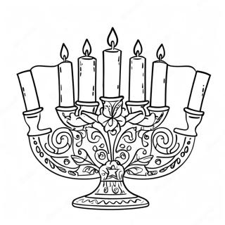 Decoratieve Hanukkah Menorah Kleurplaat 39574-31298