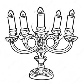 Decoratieve Hanukkah Menorah Kleurplaat 39574-31300