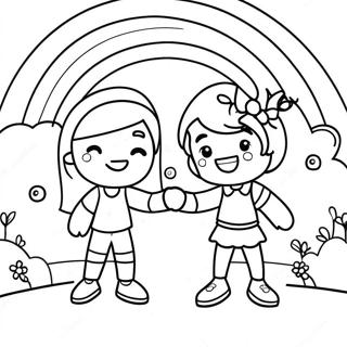 Vibrant Violet Rainbow High Friends Coloring Page 39584-31302